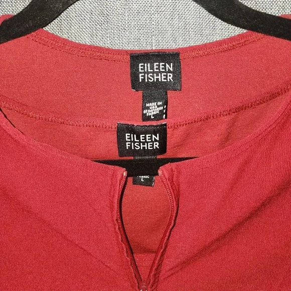 Eileen Fisher Womens Red Viscose 2 Piece Jacket Zip-Up and Sleeveless Top Size L - Picture 4 of 8